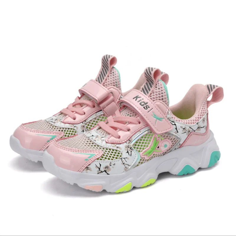 

2021 Kid Running Shoes Summer New Children Mesh Lightweight Sport Shoes Girls Comfortable Breathable Fashion All-match Casual S