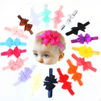 10pcslot new design kids ribbon bow tie headband diy grosgrain ribbon bow elastic hair bands hair accessories