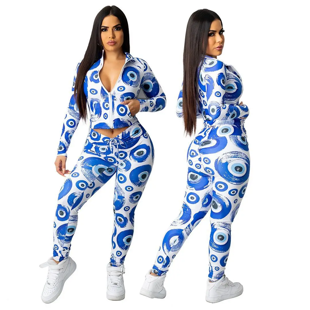 

Топ женский осенний из двух предметов, на молнии, с принтом и карманами