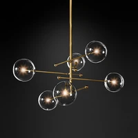 postmodern led glass bubble chandelier living room gold chandelier designer black metal dining chandelier