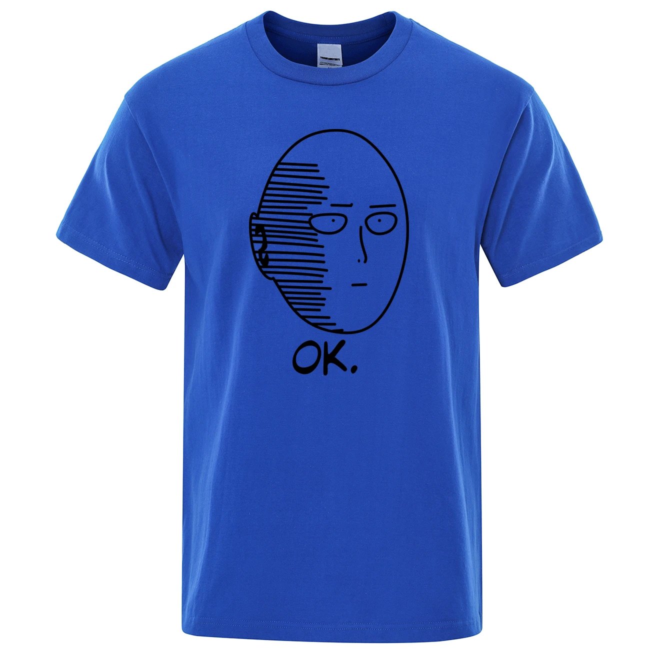 One Punch Man Saitama Sensei Мужская футболка с японским аниме хлопковая футболка Летняя Повседневная футболка с круглым вырезом Мужская Уличная Одежда Harajuku