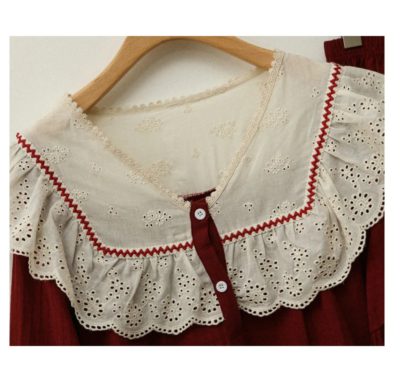 

Harajpee 2021 Pajama Girl Autumn Winter Lovely New Japanese Sweet Women Pure Cotton Gauze Long Sleeve Home Clothes Set New