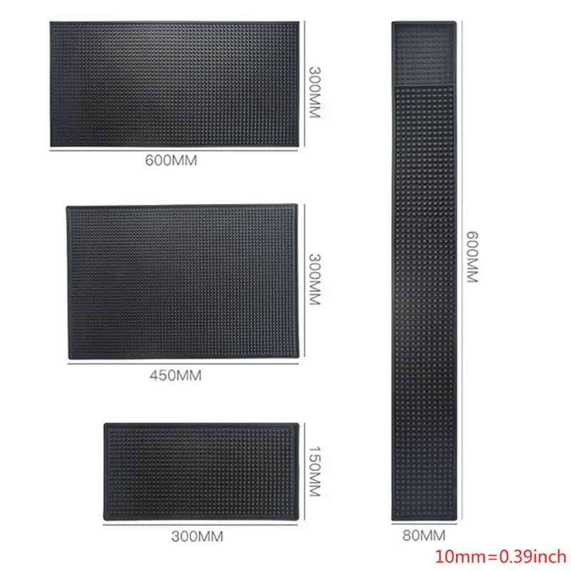 

P15F Rubber Bar Mat Bar Runner Glass Drip Tray Beer Drink Rail Bars Service Mat