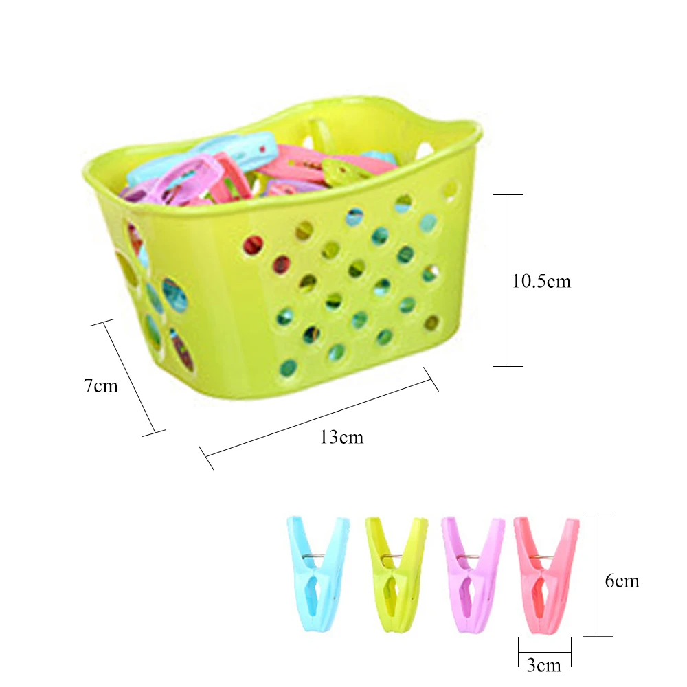 Green with 30pc Clip Летние пластиковые цветные клипсы, милое пляжное полотенце с изображением животных, зажим для предотвращения ветра - Цвет: Green with 30pc Clip