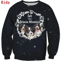 autumn winte bernese mountain 3d printed hoodies pullover boy for girl long sleeve shirts kids christmas sweatshirt