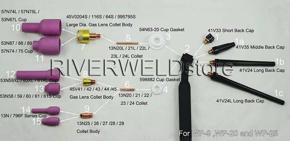 TIG Aluminia сопло керамическая чашка длинная 53N60L 6L 3/8 &quot D9.5 * 35 мм для SR WP 9 20 25 сварочный
