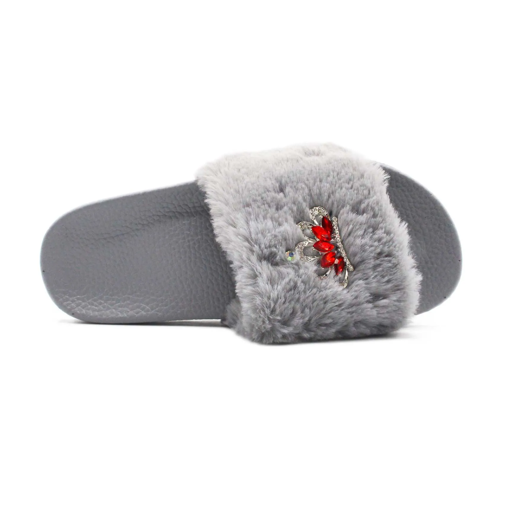 

Women Slippers Flock Fashion Crystal Spring Summer Autumn Home Faux Fur Slippers Women Slides Flip Flops Flat Shoe Zapatos Mujer