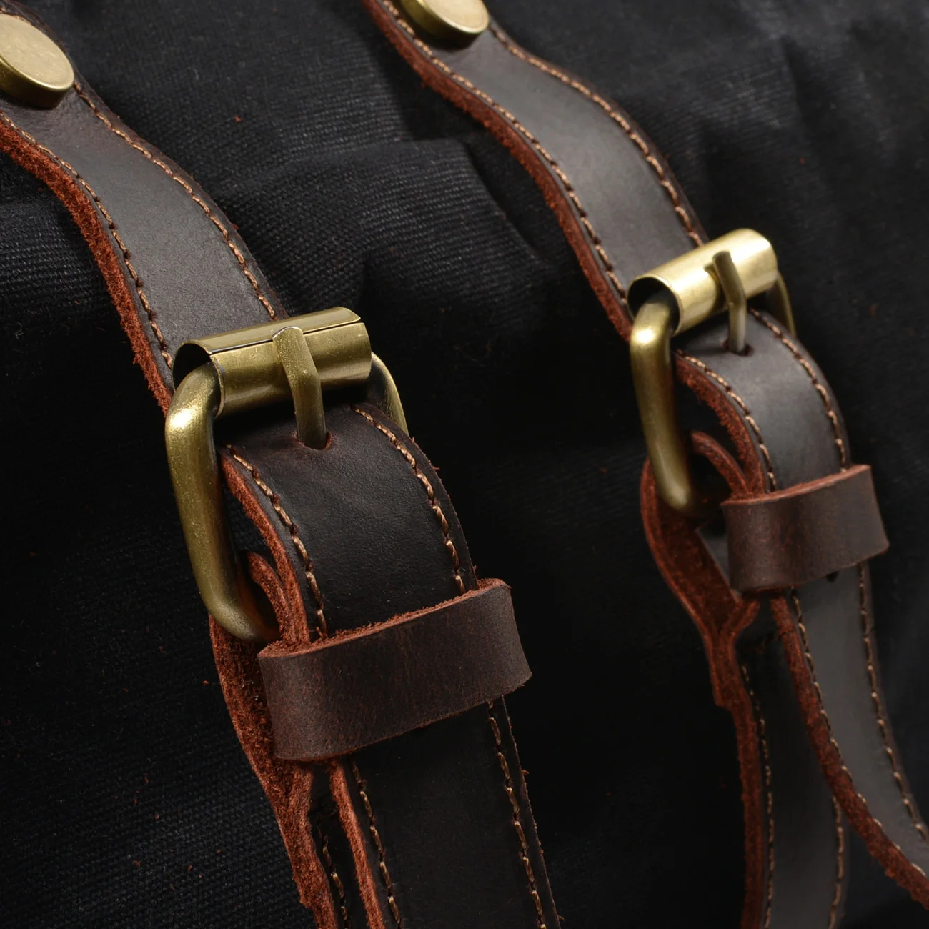 Оригинальный инновационный холщовый рюкзак в американском ретро стиле с кожаной