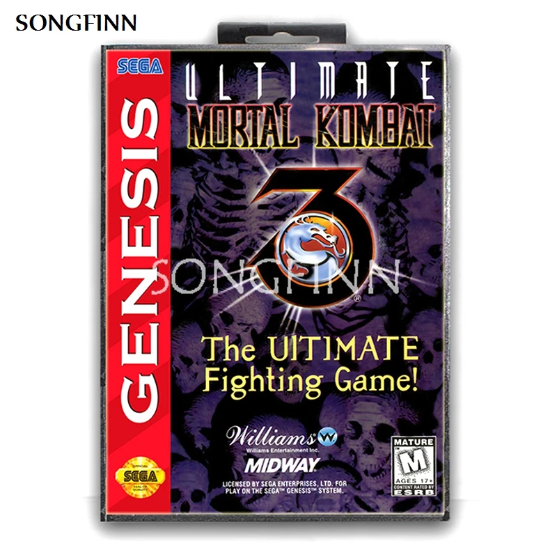 16 bit MD Memory Card With Box for Sega Mega Drive for Genesis Megadrive - Ultimate Mortal Kombat 3