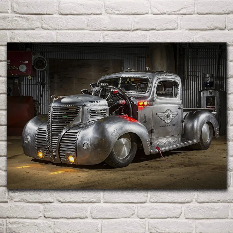 

Cool old car 1939 plymouth classic hot rod pickup truck fanart posters on the wall picture home living room decoration KN942