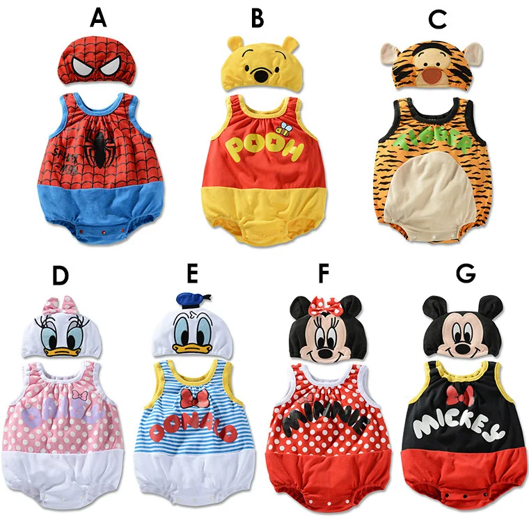 Детские комбинезоны для девочек летняя одежда без рукавов малышей комплект