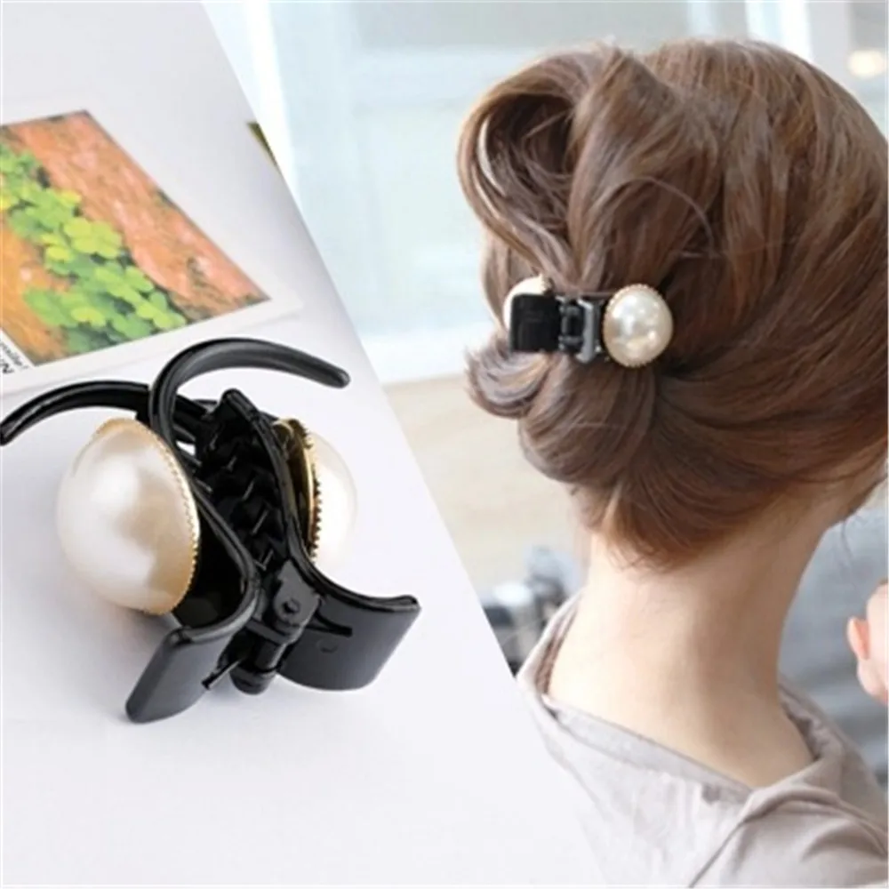 Большой жемчуг украшения для волос шпильки трендовая блестящая заколка Стразы