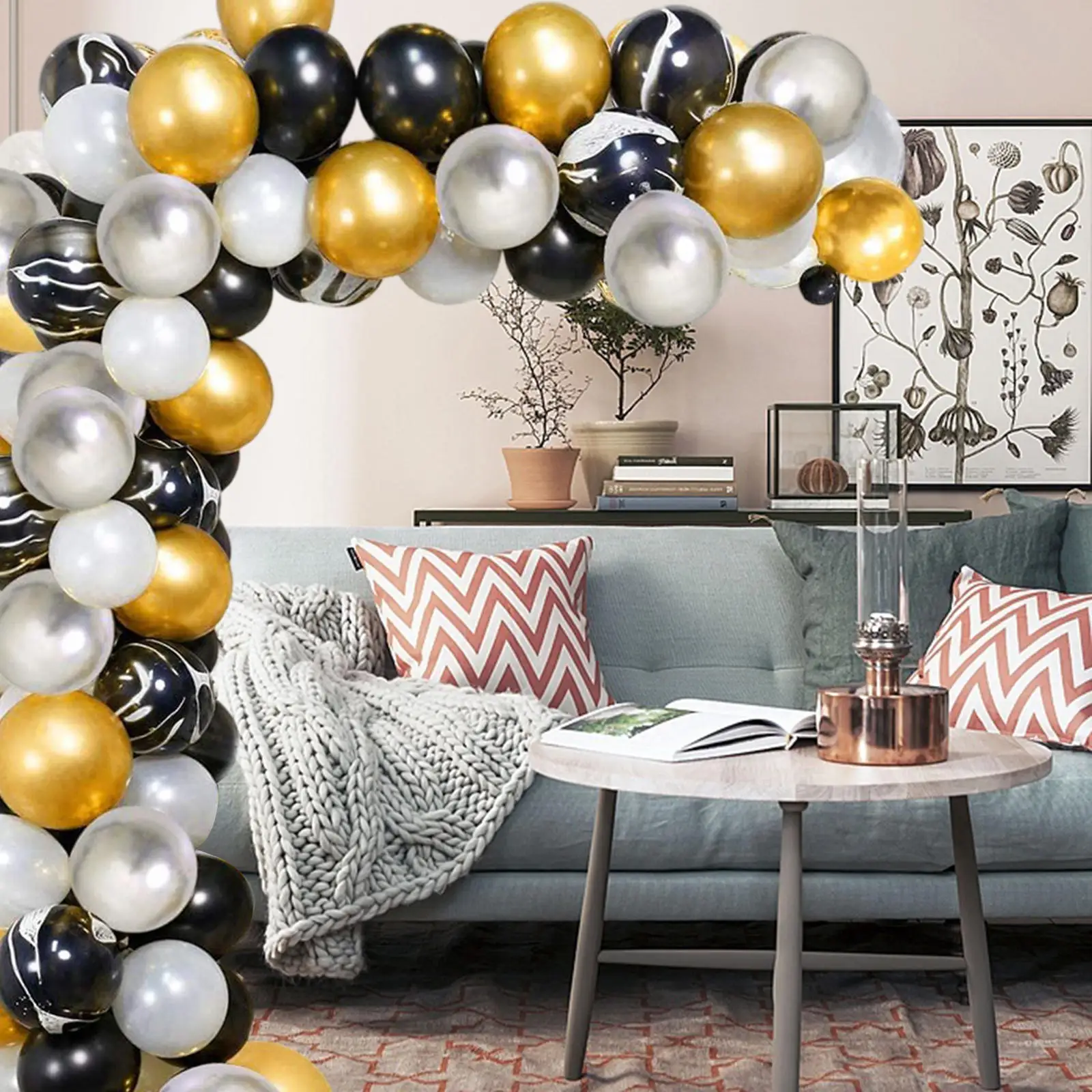 

Black Gold Balloon Arch Kit Thicker 3 Type of Size 12inch/10inch/5inch Decorations for Birthday Wedding Halloween Party Walls