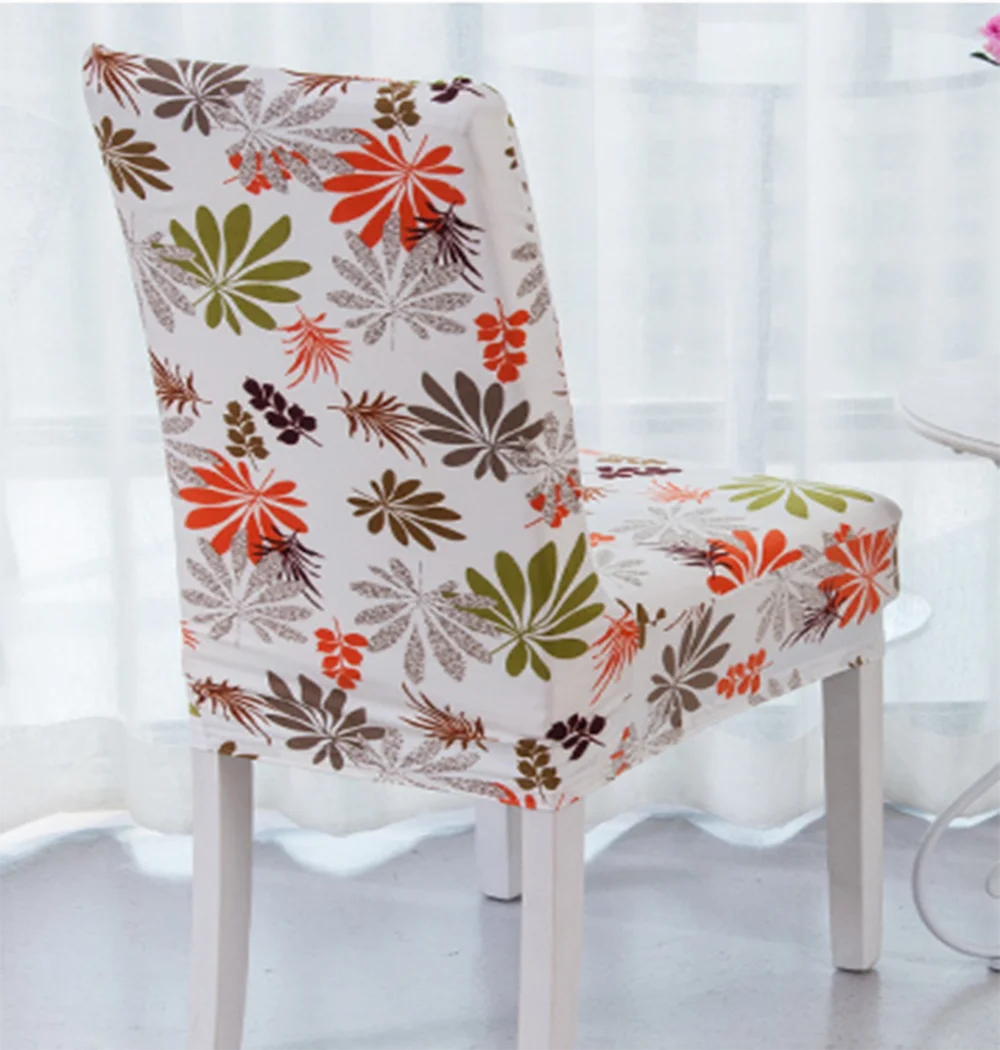 Растягивающийся Чехол для стула из спандекса с цветком защитный чехол на спинку
