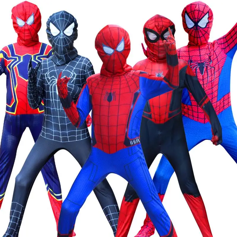 Костюм красный костюм паука и мужчин для детей одежда сна костюмы зентай