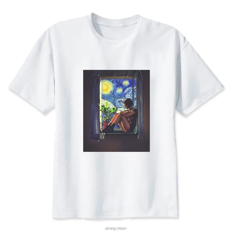 2019 профессиональный дизайн Леона Матильды женская футболка Ван Гога летняя мода