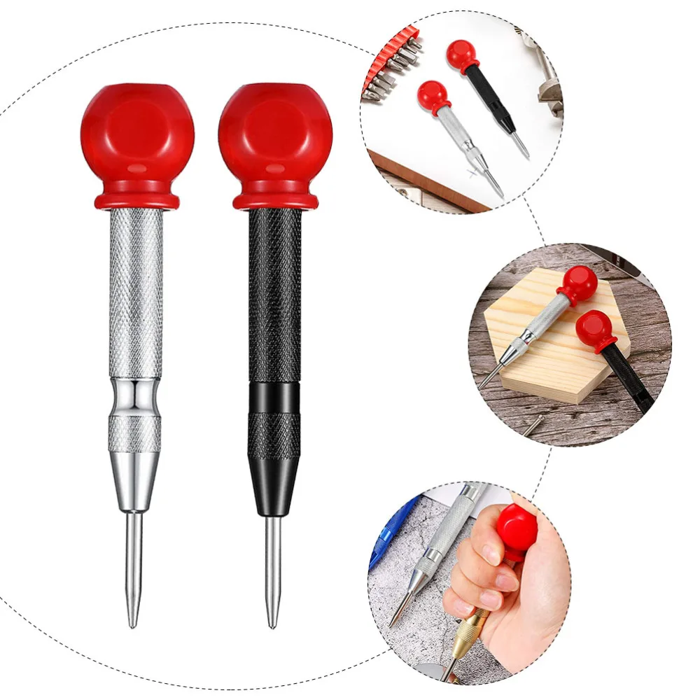 

2pcs Center Punch Tool Automatic Spring Loaded Determine Drilling Position Tool