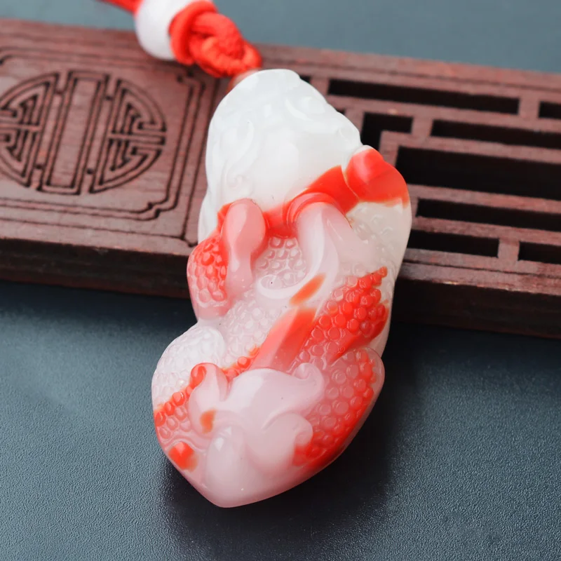 Натуральный зеленый Nephrite резной двойной Pi Xiu Храбрый кулон на удачу ожерелье