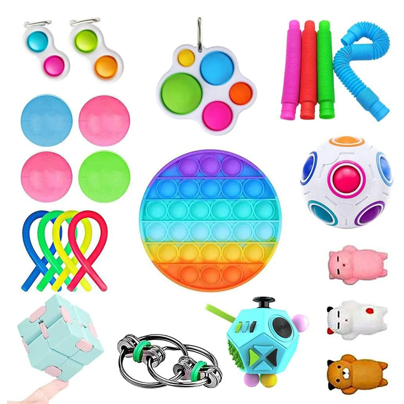 

Pack Fidget Sensory Toy Set Stress Relief Toys Autism Anxiety Relief Stress Fidget Sensory Toy For Kids Adults Gifts