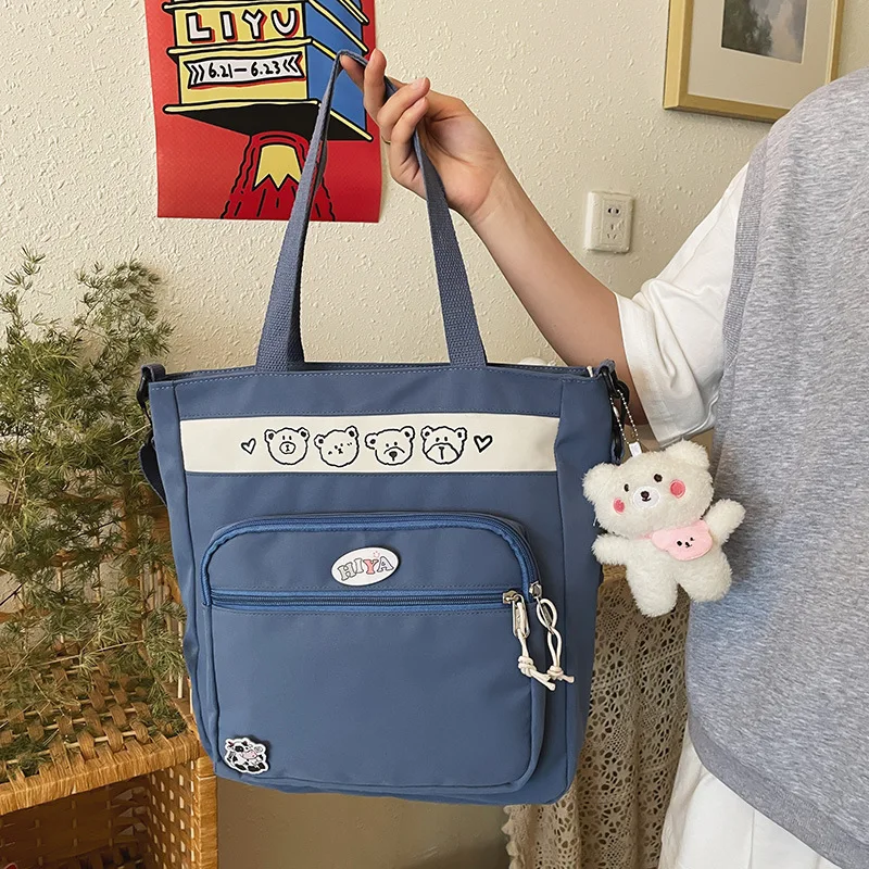 

Portable Casual Cloth Bag New 2021 New Women's Shoulder Bag Korean Cross-body Bag College Student Large Capacity Mommy Bag
