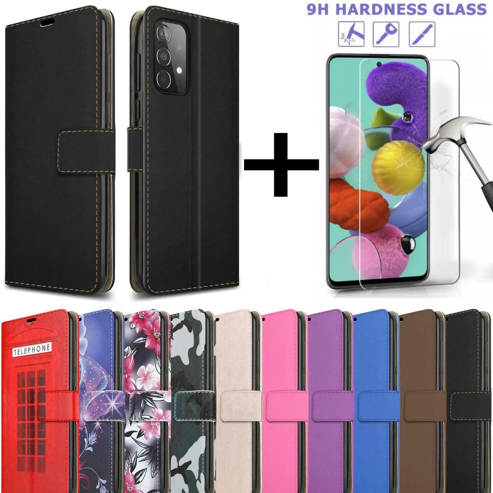 

Кожаный чехол-бумажник для Samsung A02S A12 A22 A32 A52 A42