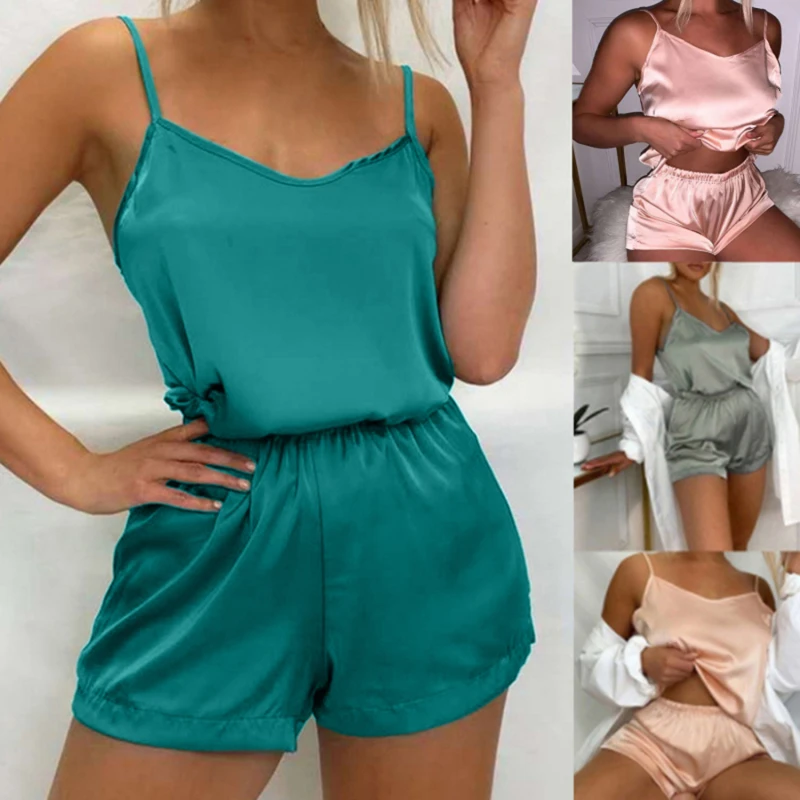 

Girl Silk Satin Pyjama Sleepwear Women Pajama Sets Nightwear Loungewear Homewear Solid Comfortable Soft High Quality
