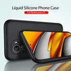 Ультра-тонкий мягкий чехол для Xiaomi Poco F3 5G гладкого жидкого силикона Флокирование камера Защитные чехлы для телефонов для Poco F3 маленький F 3