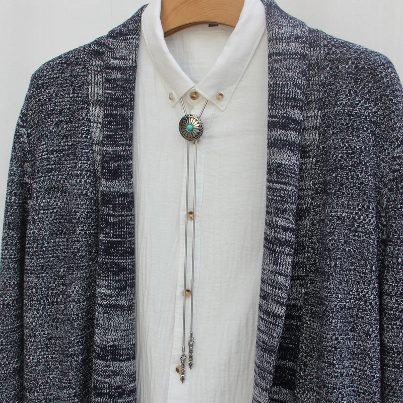 Винтажный Западный ковбойский мужской галстук BOLO Slide клип цветочный узор