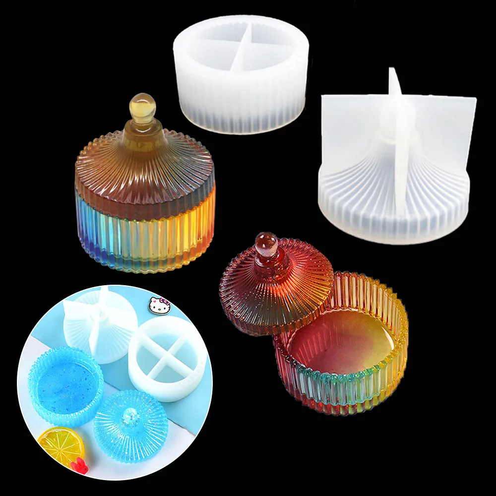 Шкатулка для хранения ювелирных изделий сделай сам из круглые в полоску силикона