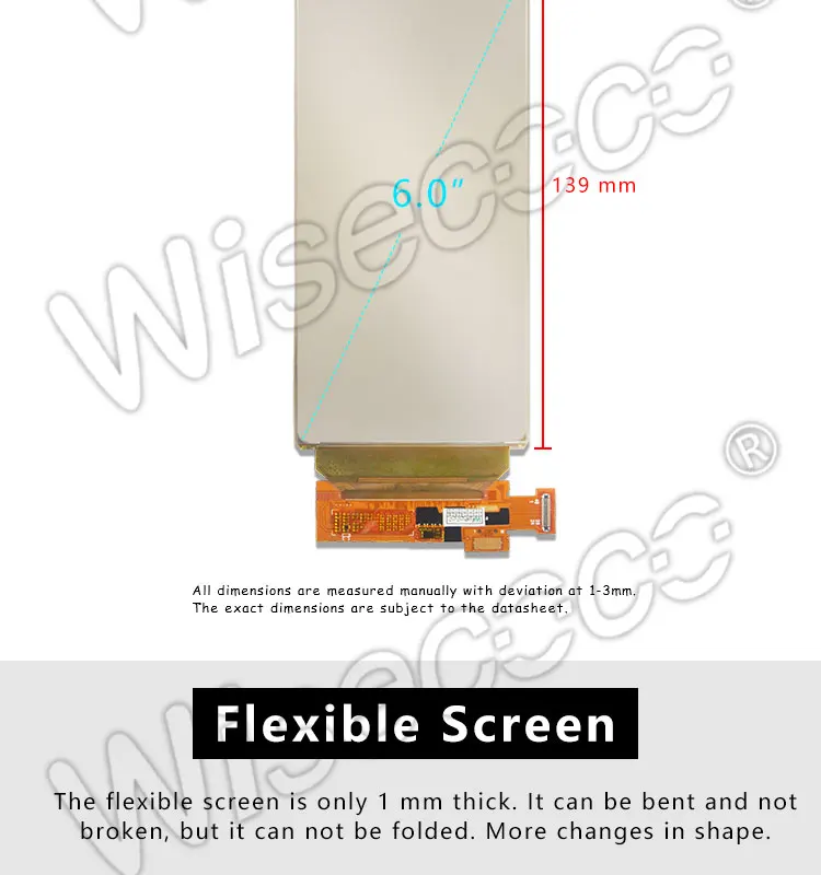 10 шт./лот Wisecoco 6 дюймов Гибкая OLED панель 2160*1080 ЖК ips дисплей тонкий экран с HDMI к MIPI драйвер платы
