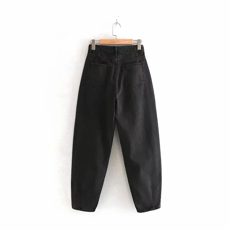 Dave&ampDi 2020 england high street loose mom jeans woman waist candy color Turnip denim pants boyfriend for women | Женская одежда