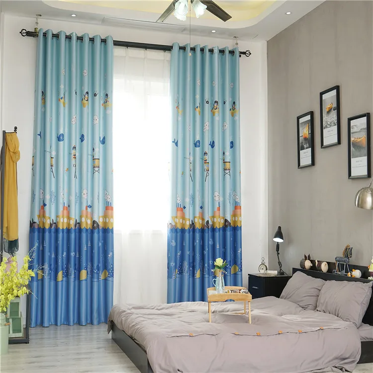 Мультяшные занавески для гостиной столовой спальни Детские затемняющие из ткани