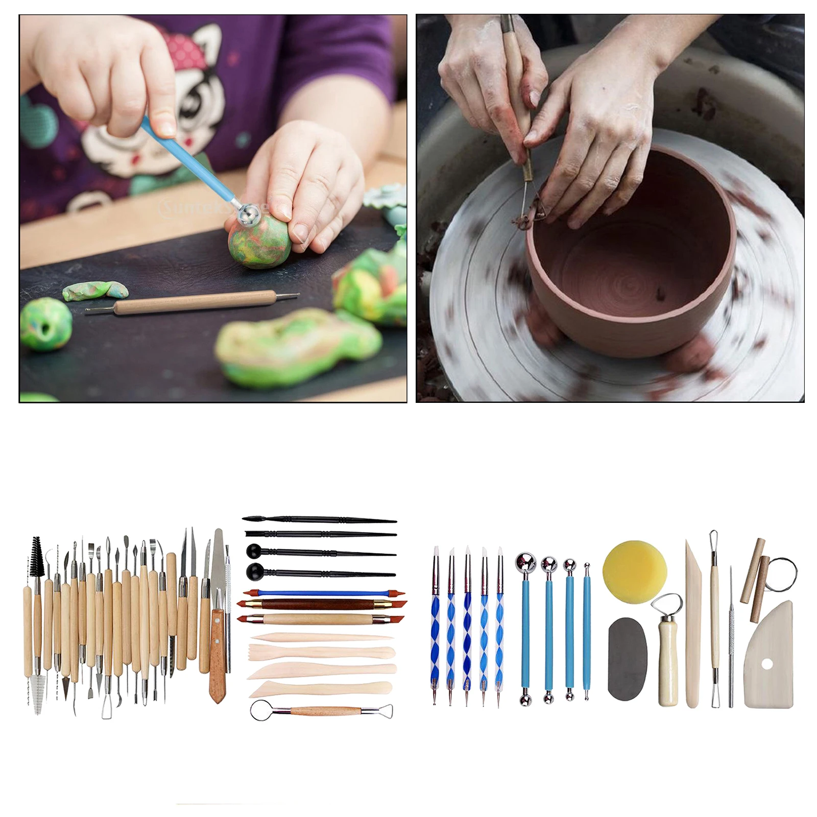 

Pottery and Polymer Clay Tools Set Ceramic Clay Kit Sculpture Carving Pottery Modeling Drawing DIY Equipment for Beginners