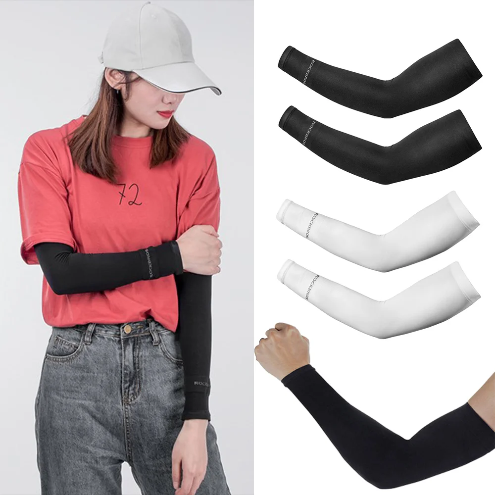 

1Pair Unisex Cooling Arm Sleeves Elbow Cover Cycling Motorcycle Running UV Sun Protection Outdoor Nylon Cool Arm Sleeves
