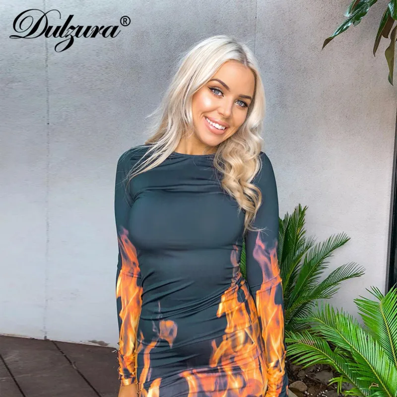 Женское платье миди с принтом Dulzura вечерние облегающие платья пламенем уличная