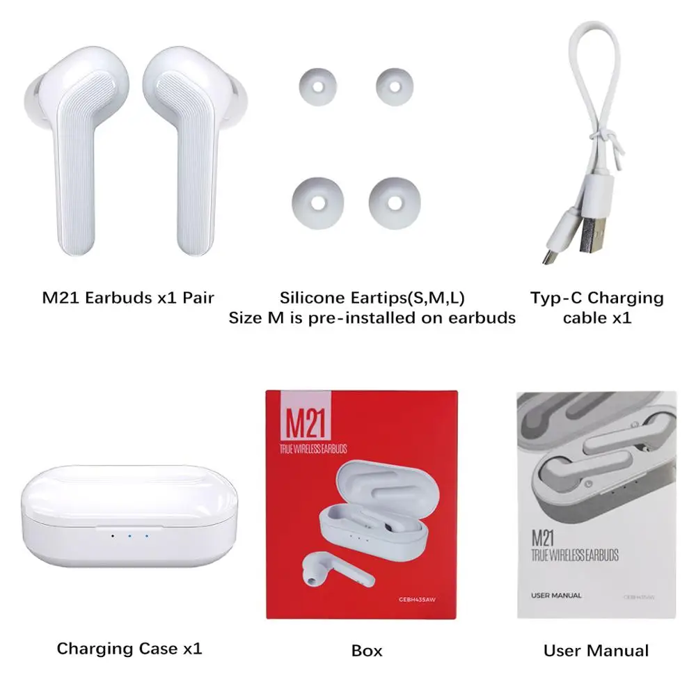 M21 TWS беспроводные наушники Bluetooth 5 0 настоящие одиночный/двойной режим