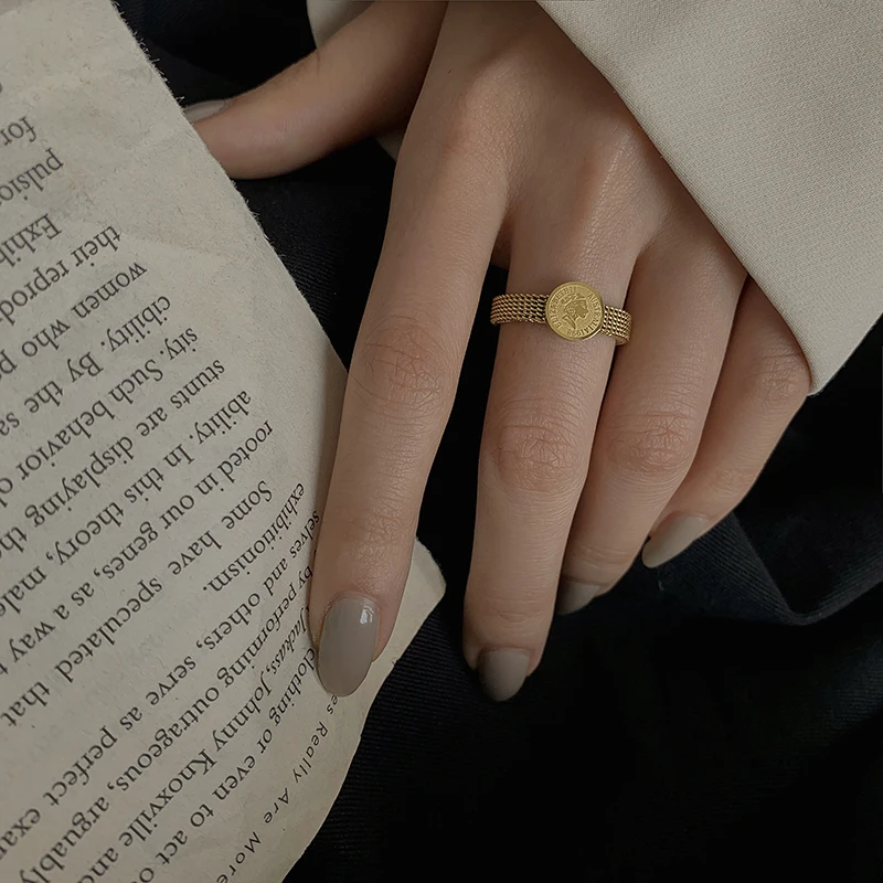 Дизайн портретной кольцо женская мода Личность Ins Модные западные Стиль