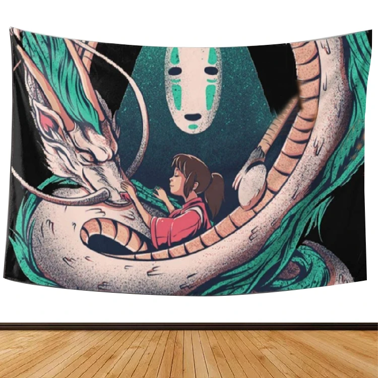 

Beautiful anime girl Dragon pattern tapestry wall blanket Pink Warm bedroom decoration Handsome sailor