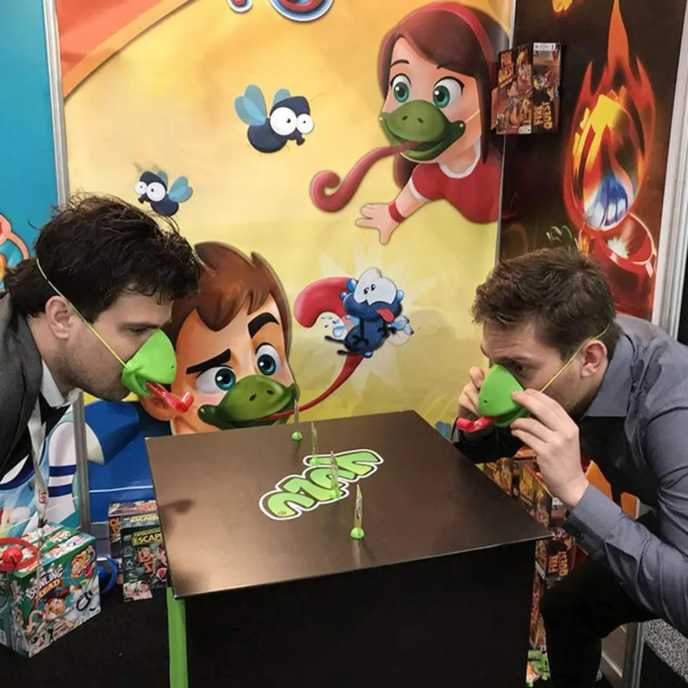 Забавная маска лягушки карточная игрушка жадная хамелеоновая ящерица торчащий