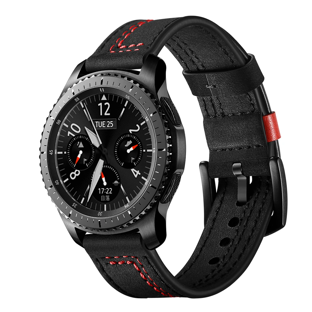 

22mm watch band For Samsung Galaxy watch 46mm Gear S3 frontier strap correa amazfit gtr 47mm 47 huawei watch gt Leather strap