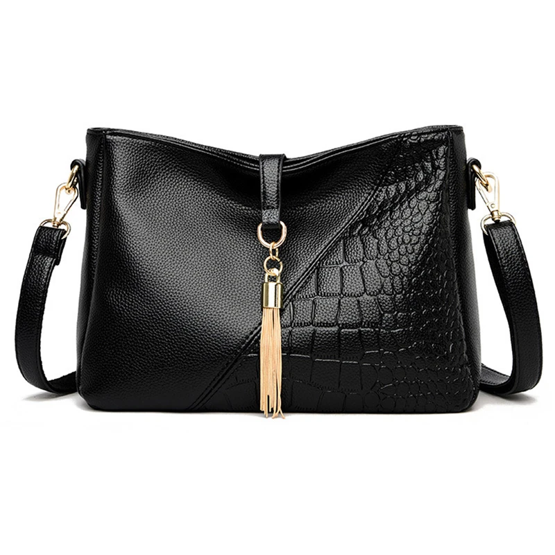

Luxury Women Shoulder Bags Brand Designer Female Messenger Crossbody Bag PU Leather Ladies Practical Tassel Handbags