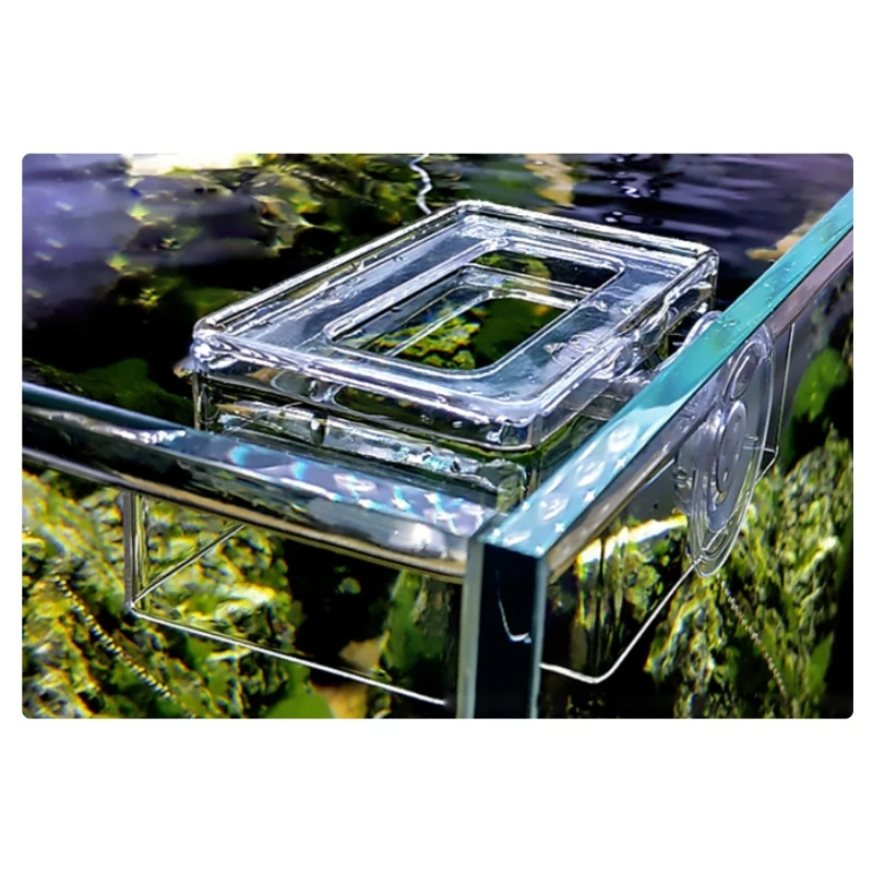 

Aquarium Fish Feeder with Suction Cup Transparent Acrylic Fish Tank Feeding Ring