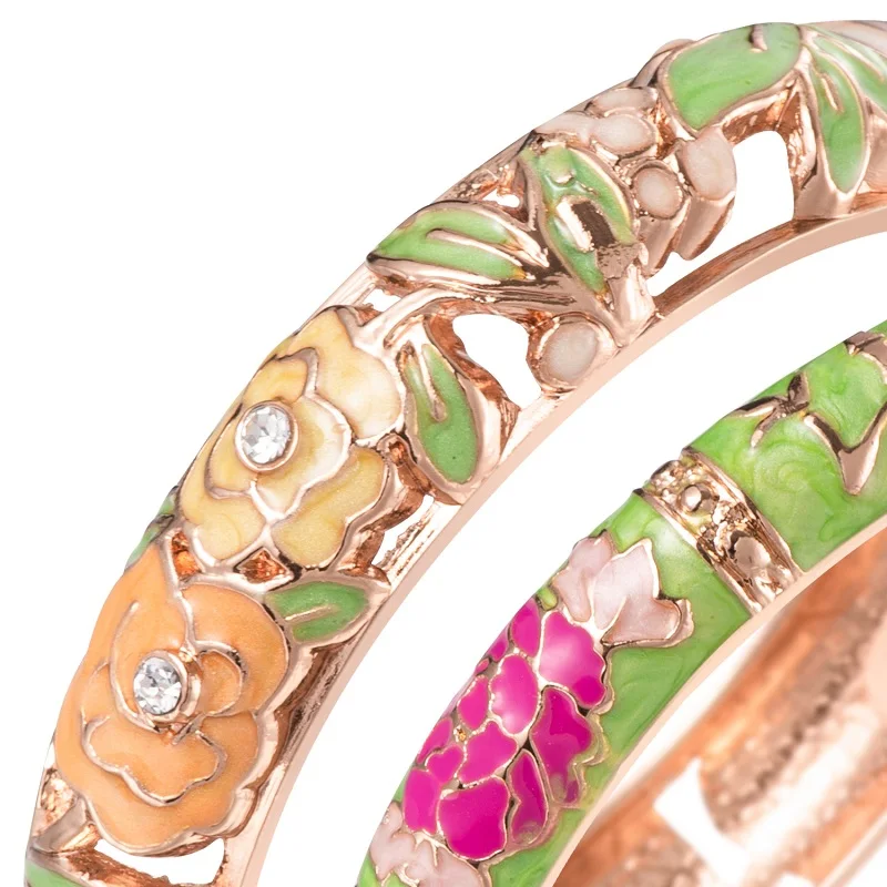 Новинка 2021 Осенний женский китайский цветок Перегородчатые браслеты-манжеты