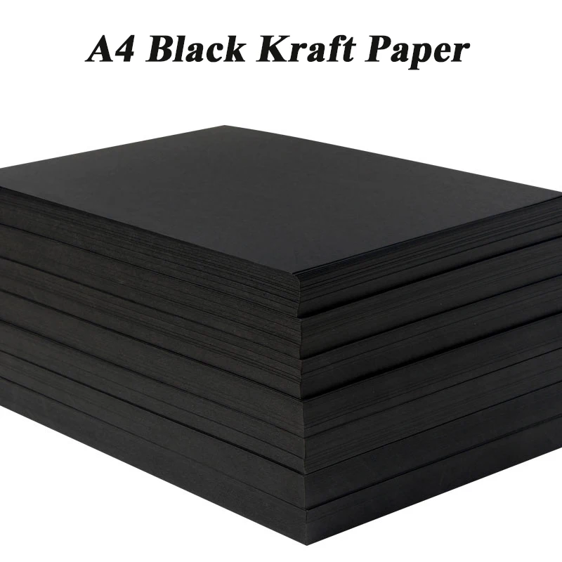 Черная крафт-бумага формата А4 «сделай сам», для изготовления открыток, плотная бумага, картон, 180 г, 230 г, 300 г, 400 г, 20/50 шт., высокое качество
