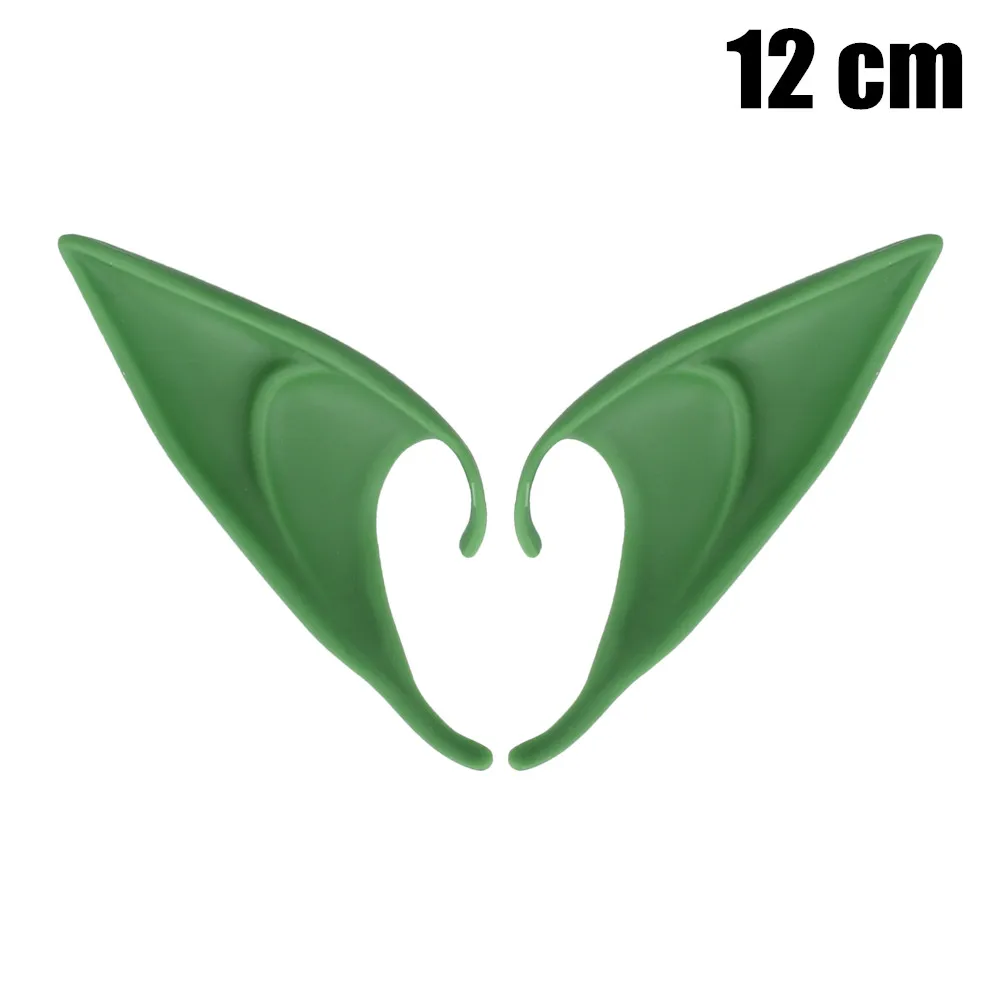 Green 12cm 1 пара, уши ангела эльфа, сказочные аксессуары для косплея, имитация латекса, накладные уши, реквизит на Рождество, Хэллоуин, костюмы, реквизит для мужчин и женщин - Цвет: Green 12cm