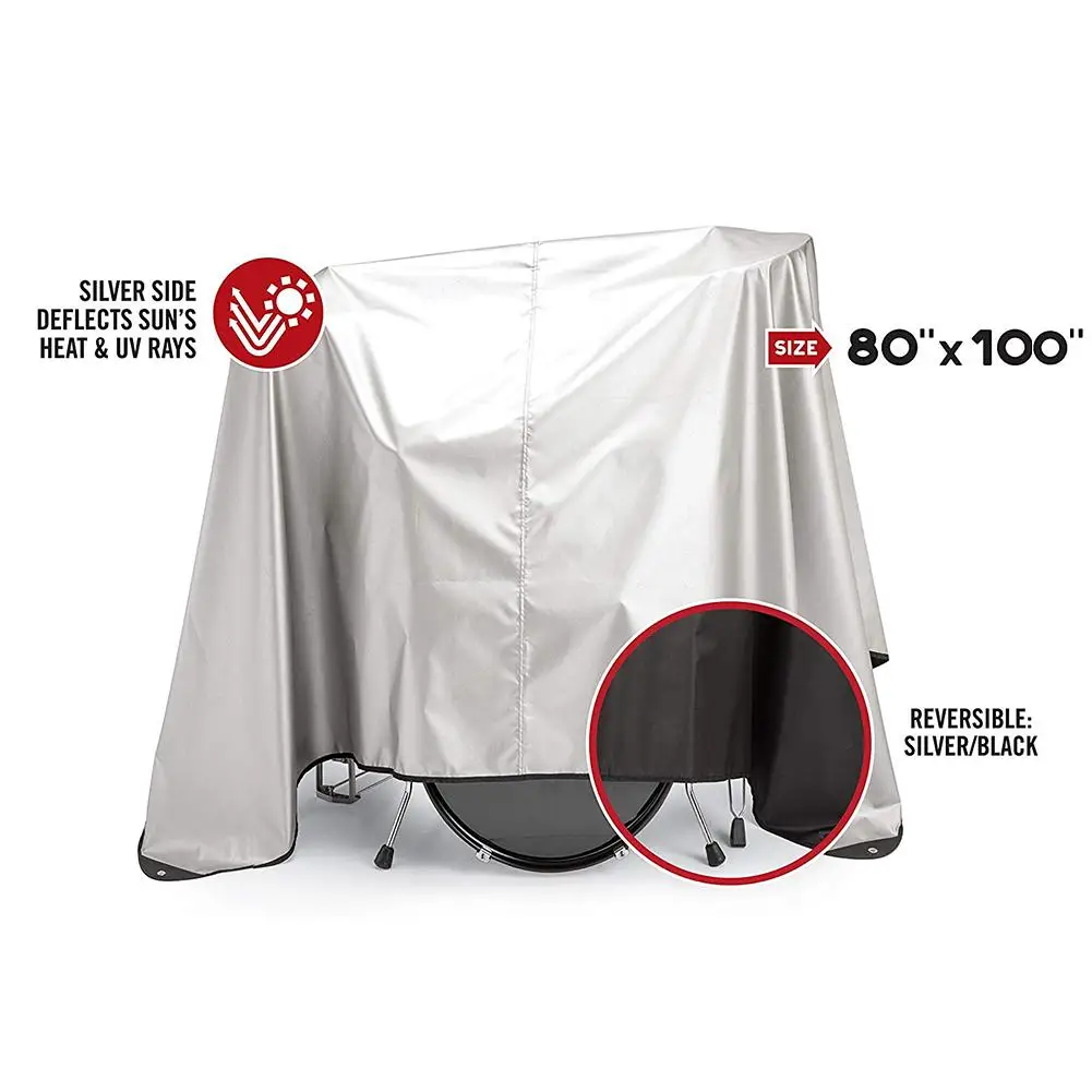 Drum Dust Cover Weighted Corners Waterproof Musical Instrument Silver Acrylic Coating Protects |