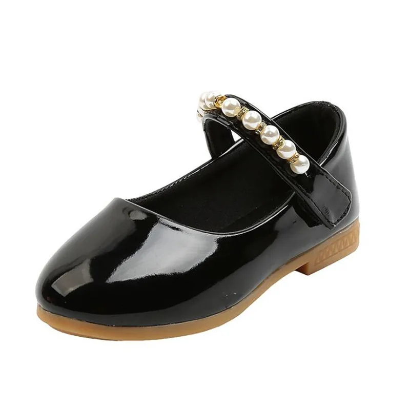 

Girls Pearl Princess Shoes Baby Kids Mary Janes Shoes Black Children Dress Shoes