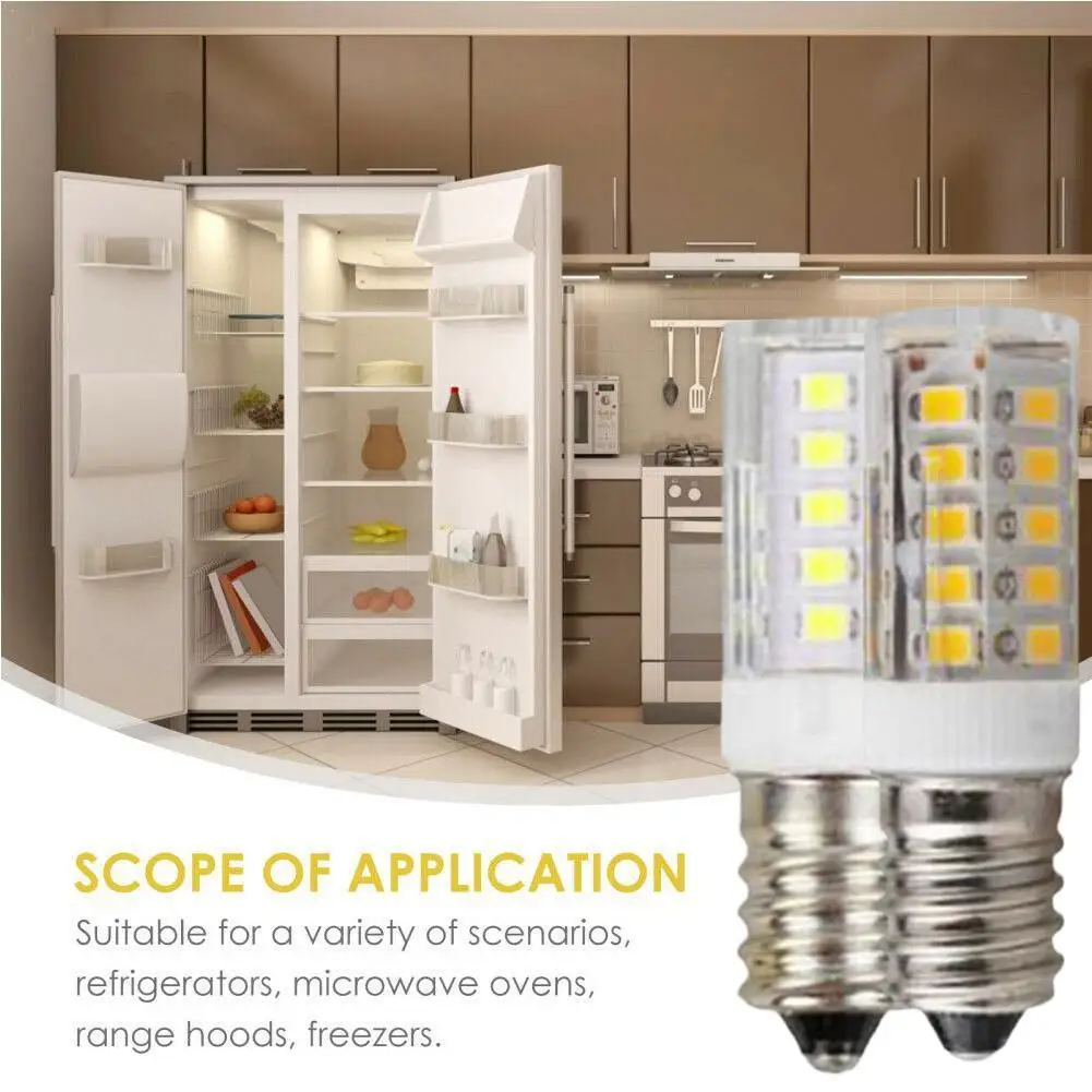 

Новая Светодиодная лампа E14 3 Вт с белым/теплым белым светом, лампа-кукуруза для холодильника, светодиодная сменная галогенная лампа-кукуруз...