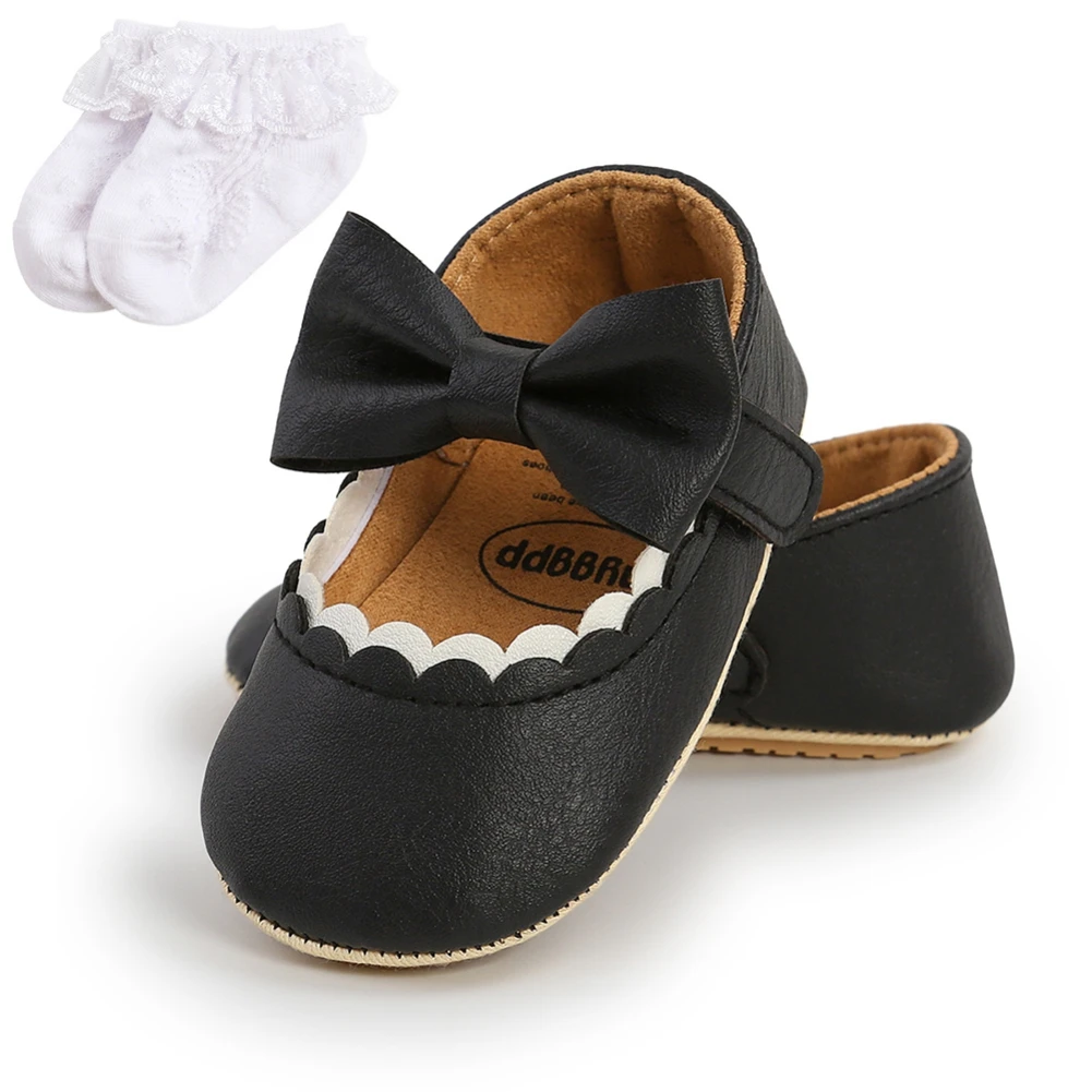 

Осенние Первые ходунки для маленьких девочек, нескользящая Мягкая подошва, искусственная кожа, для малышей, обувь Мэри Джейн на плоской под...