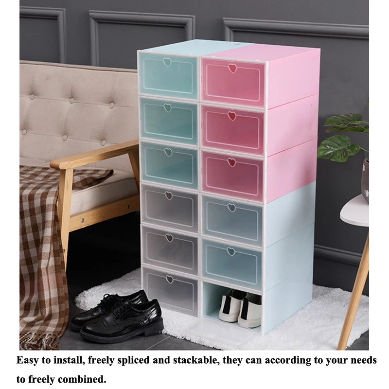 1-2 шт. органайзер для хранения обуви коробка утолщенный прозрачный ящик